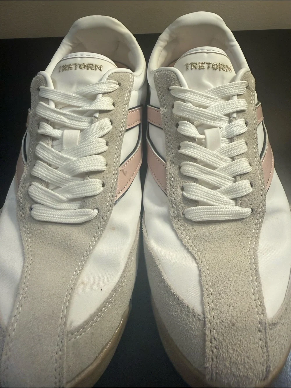 Tretorn White Sneakers with Light Pink Accent